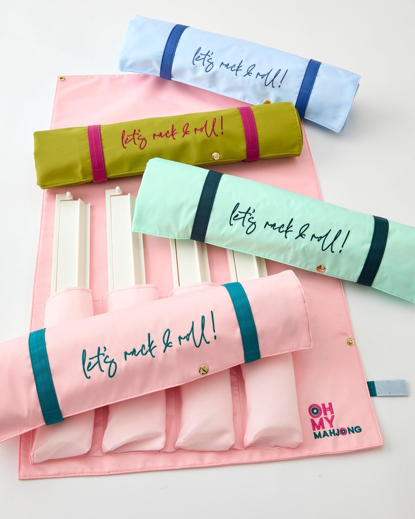 Let's Rack & Roll Mahjong Rack and Pusher Bag - Mint