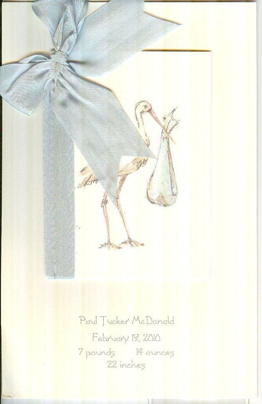Birth Announcement-Blue Stork