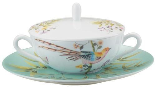 Turquoise Cream Soup Saucer Only