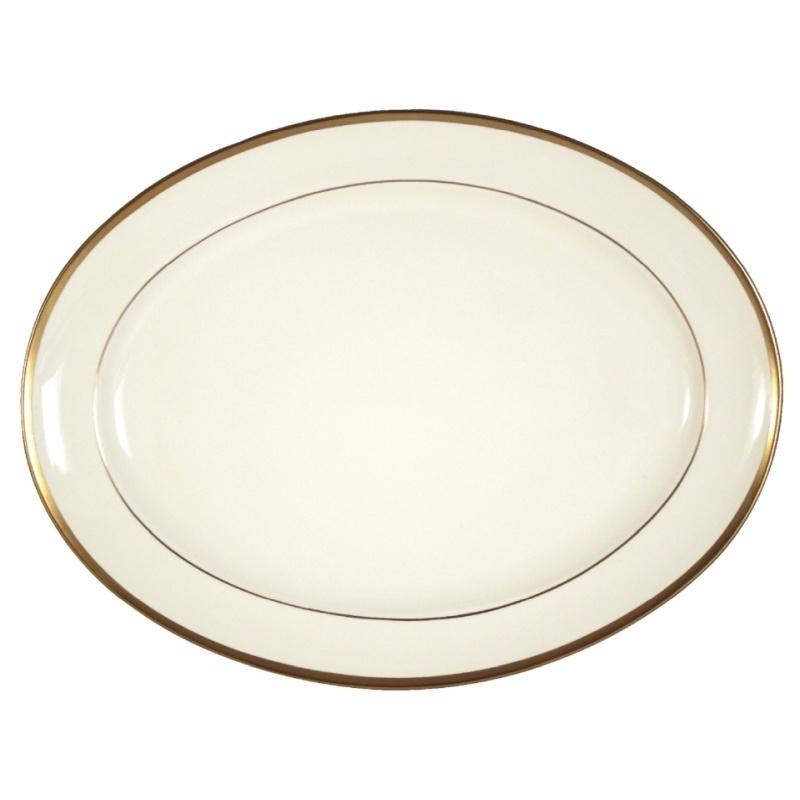 Signature Ultra White with Gold-Oval Platter