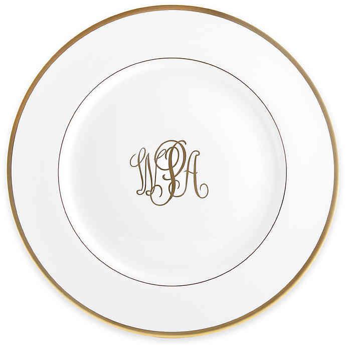 Signature Gold Ultra White Salad Monogrammed