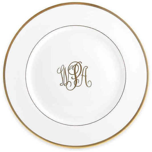 Signature Gold Ultra White Salad Monogrammed