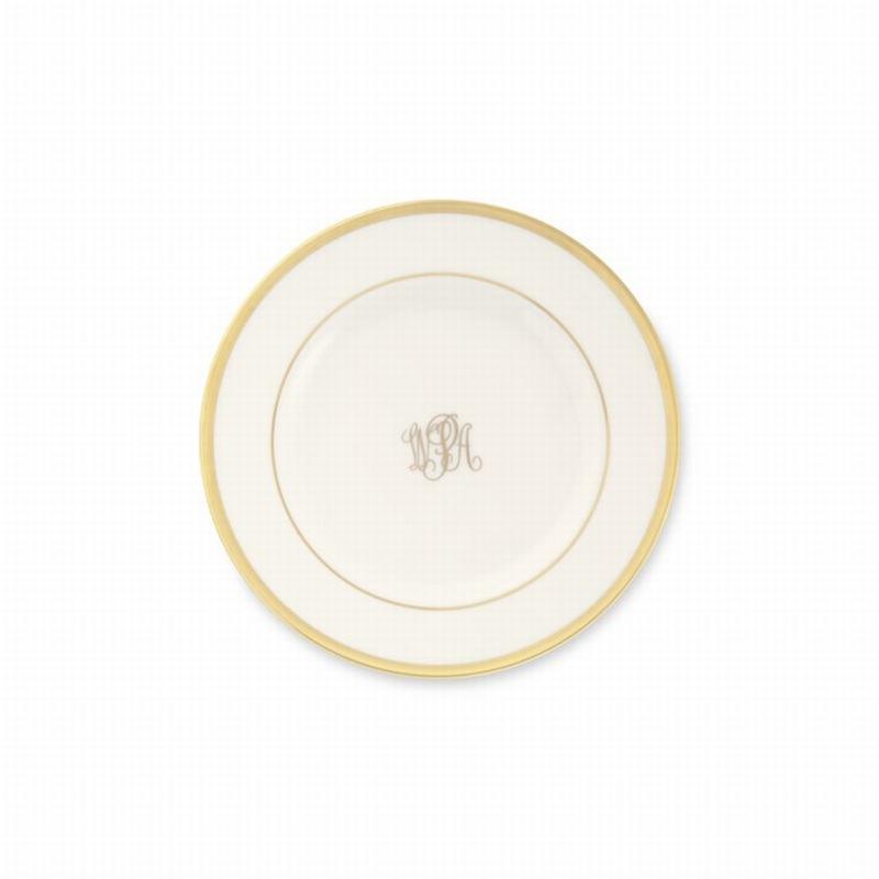 Signature Gold Ultra White Bread & Butter Monogrammed