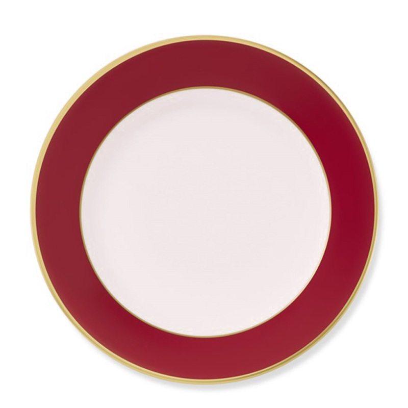 Colorsheen Salad Plate-Red with White-Monogrammed
