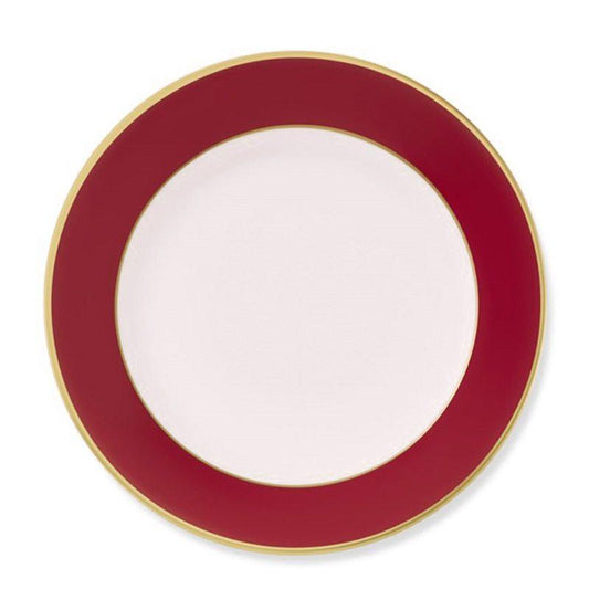 Colorsheen Salad Plate-Red with White-Monogrammed
