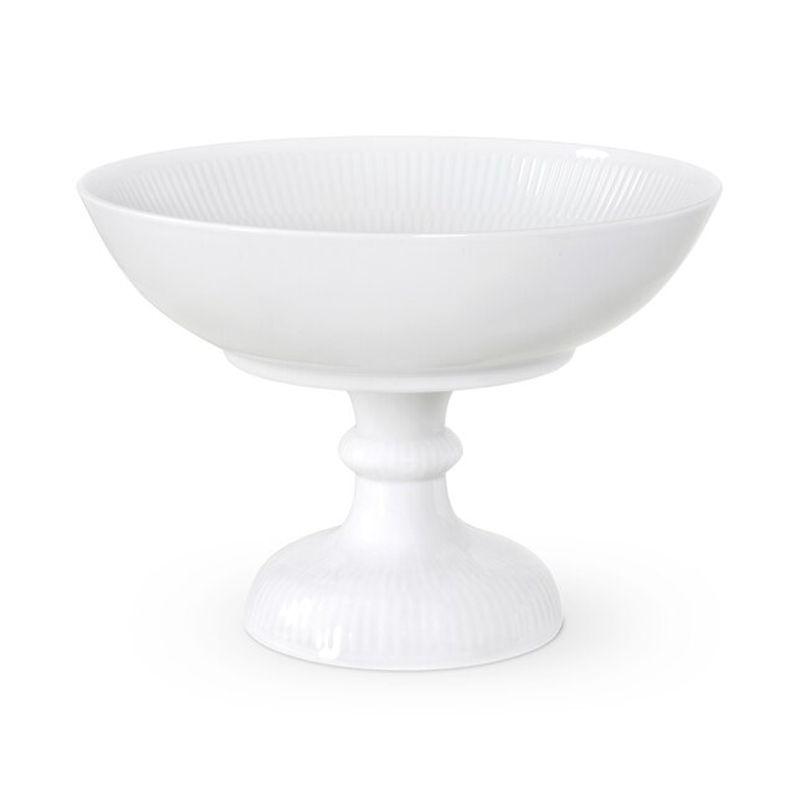 White Fluted Bowl on High Foot