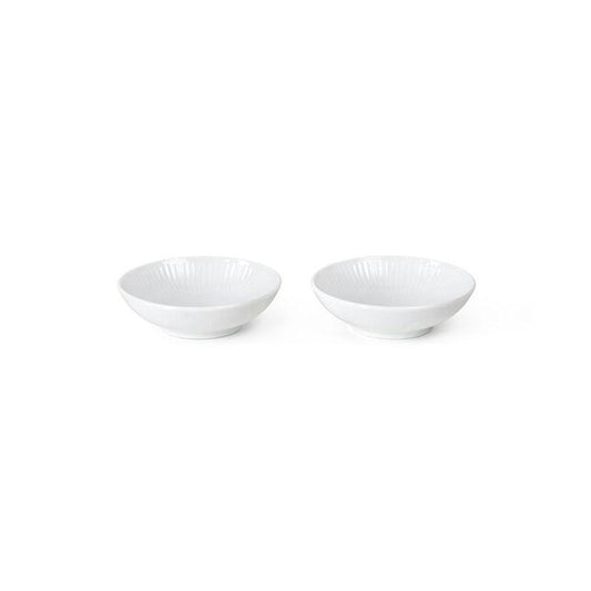 White Fluted Dipping Bowl Pair