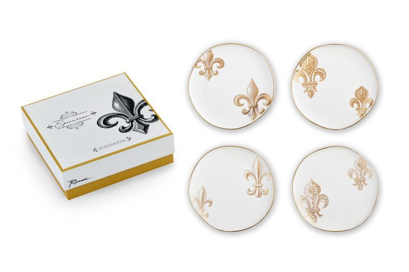 Fleur de Lis Plates-Set/4