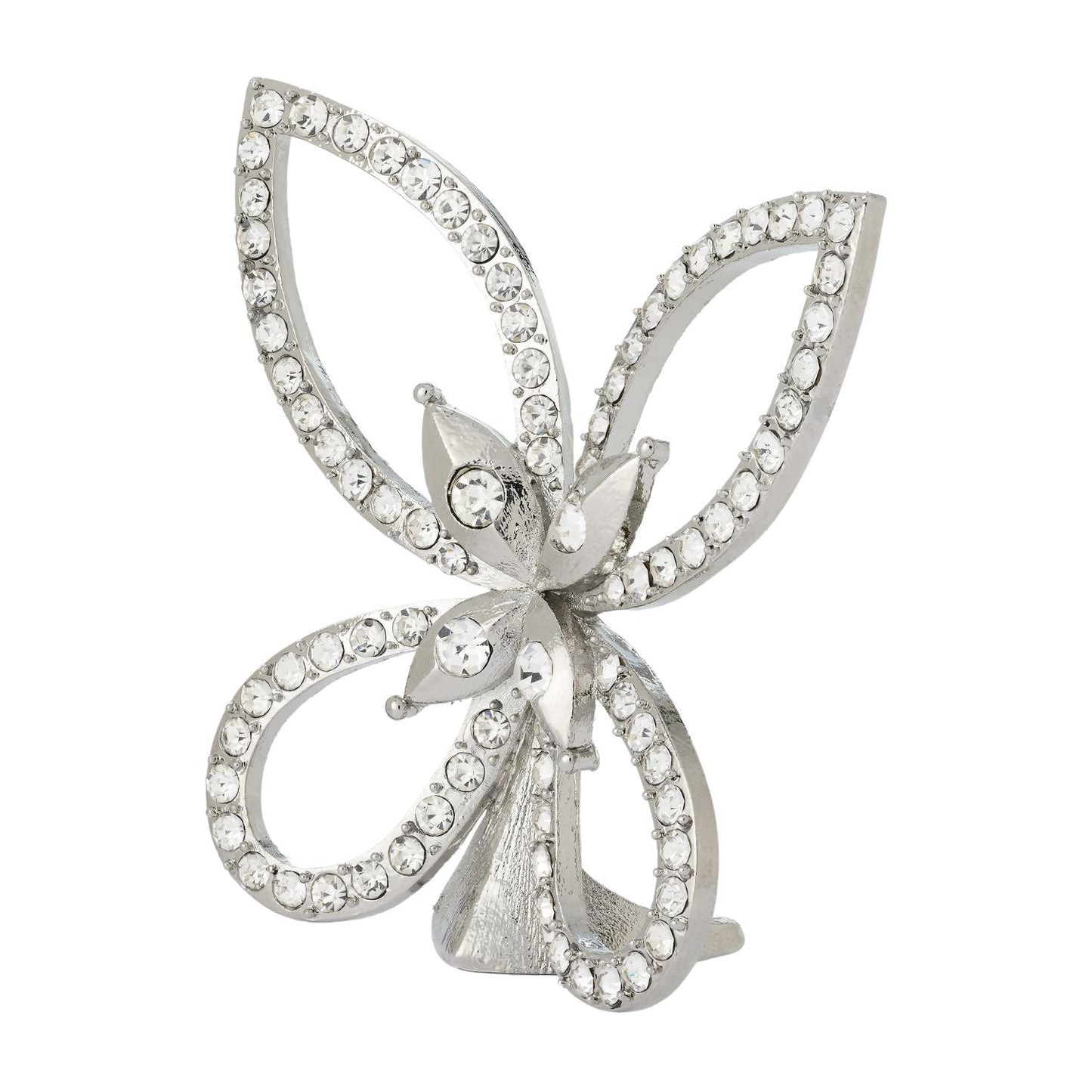 Silver Papillon with Clear Crystals Figurine| Butterfly