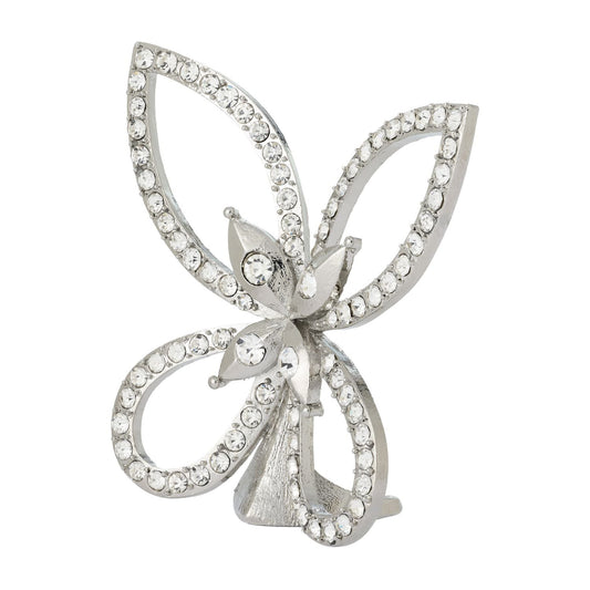 Silver Papillon with Clear Crystals Figurine| Butterfly