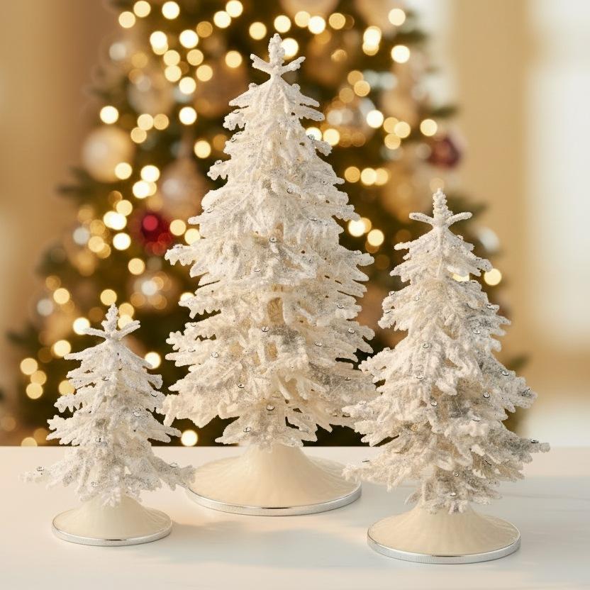 Flocked Enamel Christmas Tree
