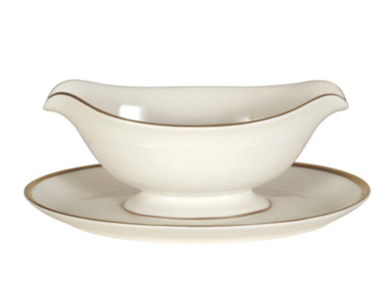 Signature Ivory with Gold Gravy Boat-Monogrammed