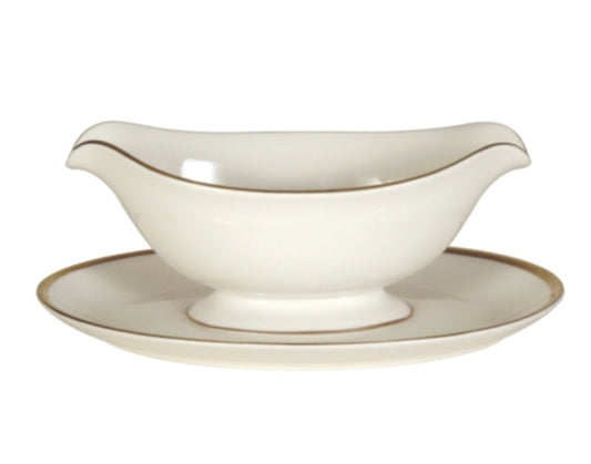 Signature Ivory with Gold Gravy Boat-Monogrammed