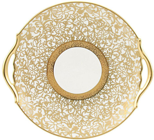 Incrustation Cake Plate with Handles