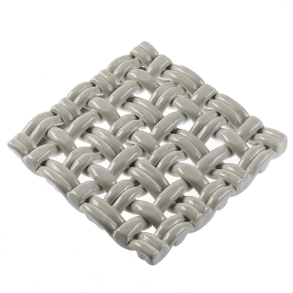 8" Square Trivet Greige w/Gift Box