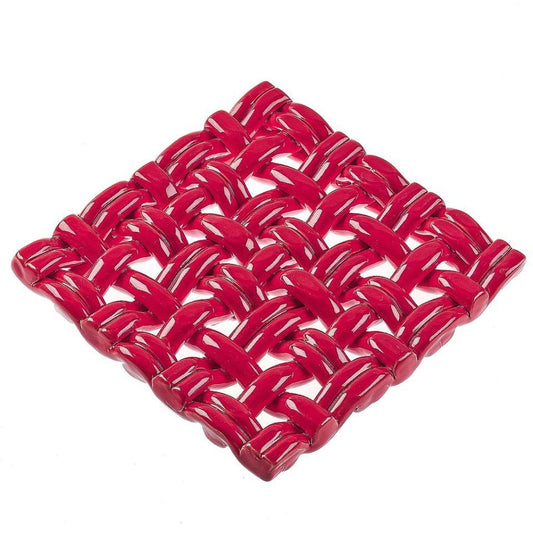 8" Square Trivet Red
