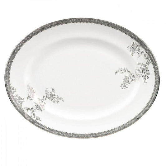Vera Lace Platinum Oval Platter