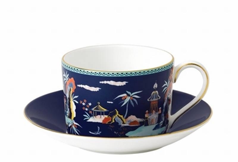 Blue Pagoda Cup and Saucer