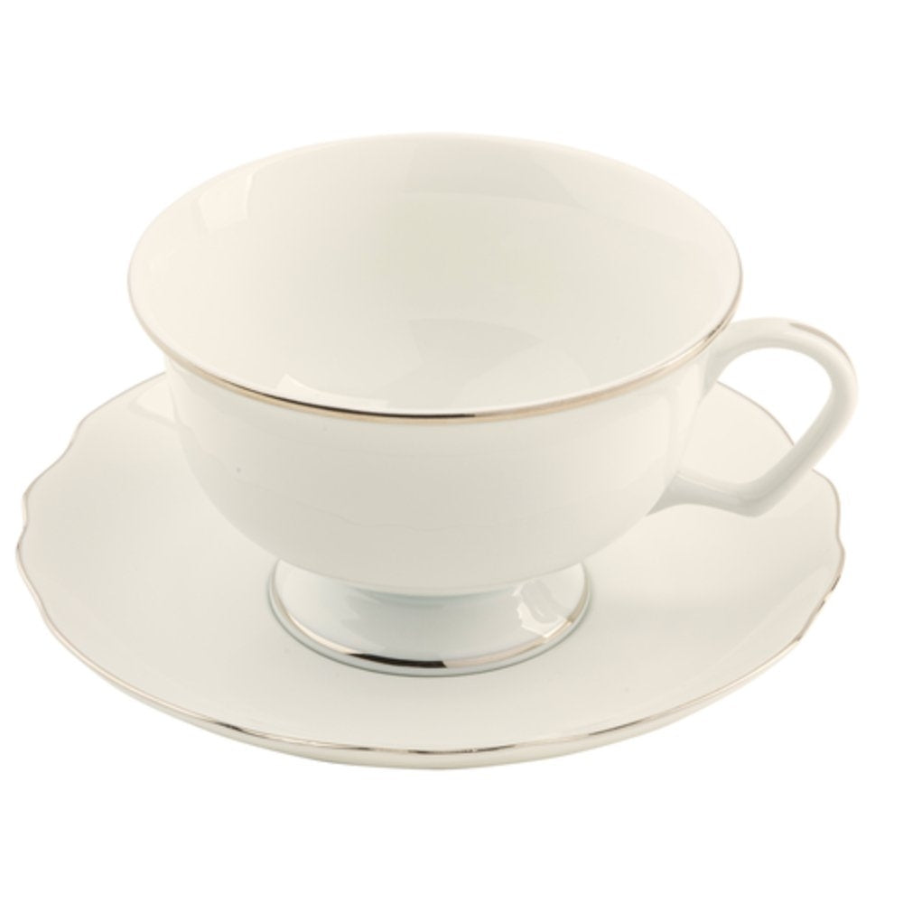 White Georgian Platinum Teacup