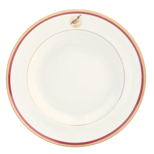 Motif On Rim Dinner Gold and Red Band