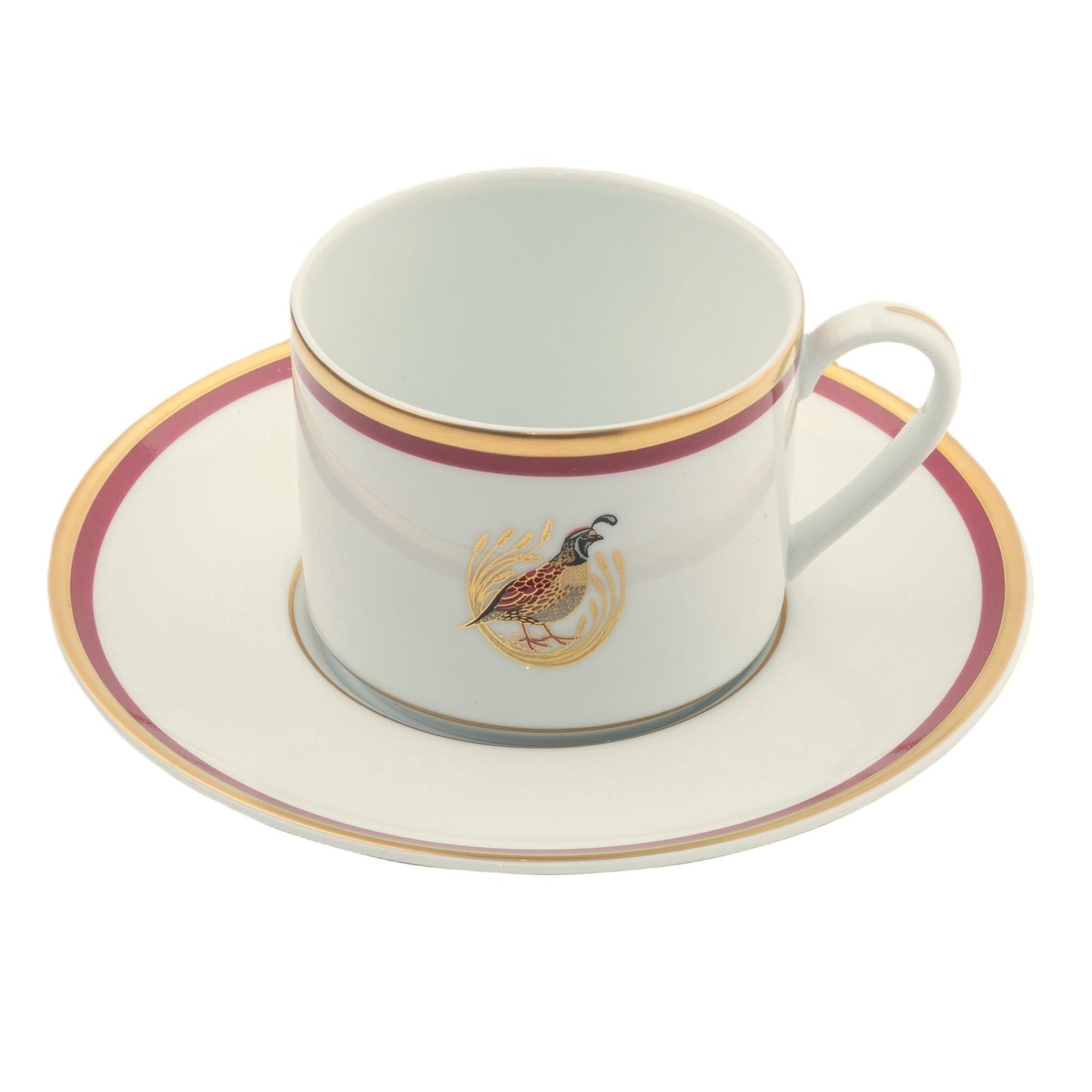 Tea Cup Saucer Gold and Red Band