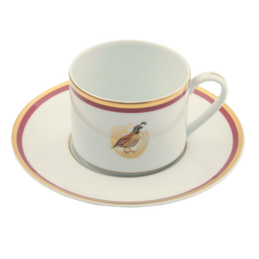 Tea Cup Saucer Gold and Red Band
