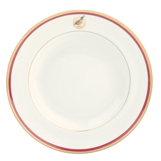 Motif On Rim Charger Plate Gold and Red Band