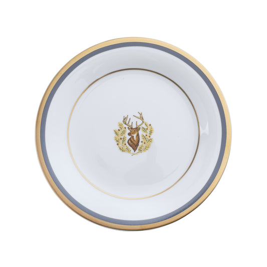 Motif Center Well Bread & Butter Gold & Gray-Blue Band